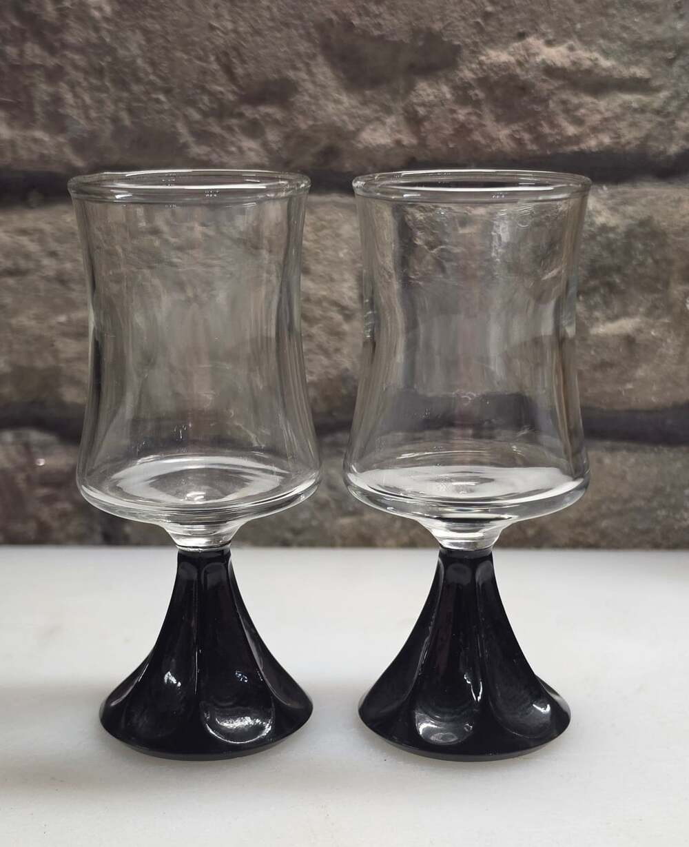 Ravenhead Arabesque Cordial Glasses Black Stem Set of 2